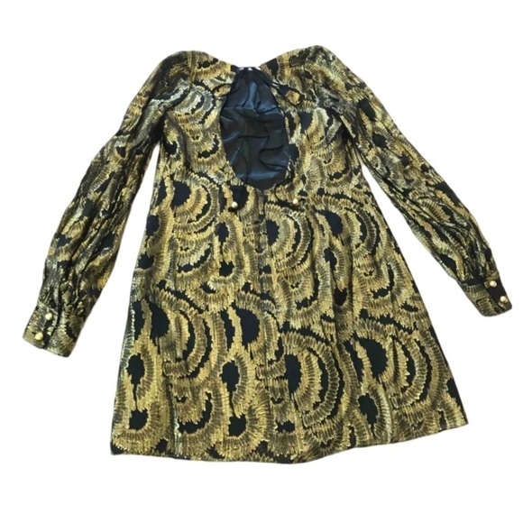 Milly silk gold dress size 2 - Picture 2 of 14